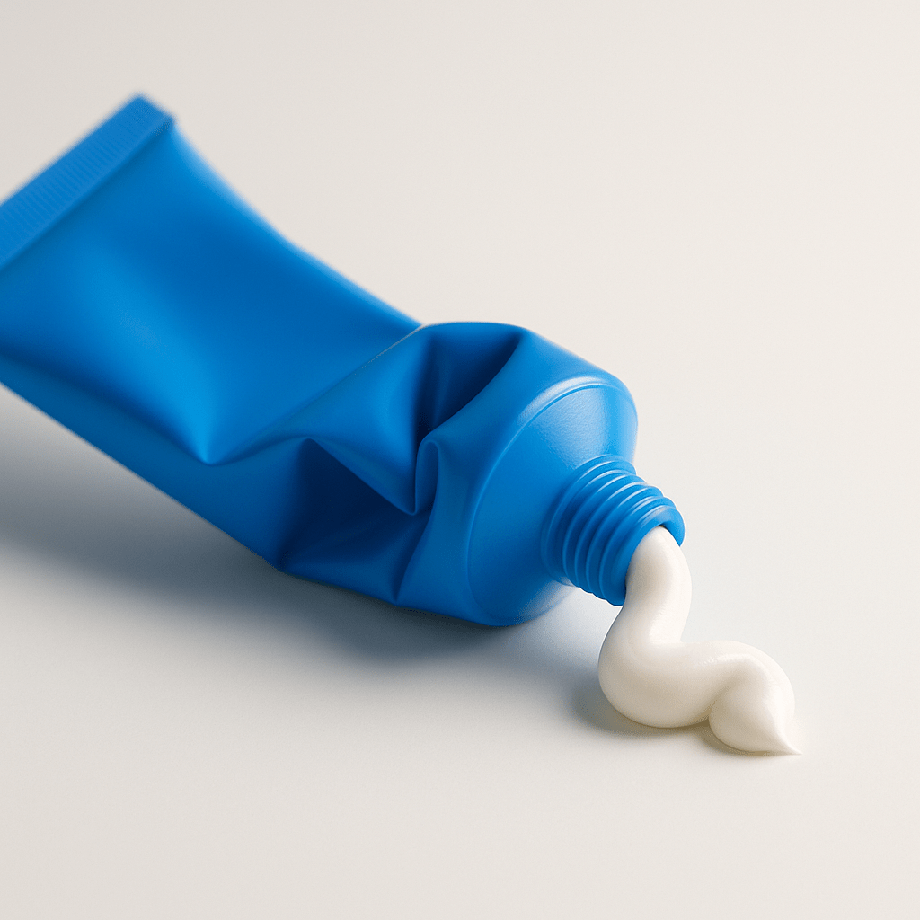 Analogía del tubo de pasta de dientes representando el estreñimiento como factor de riesgo de la fisura anal